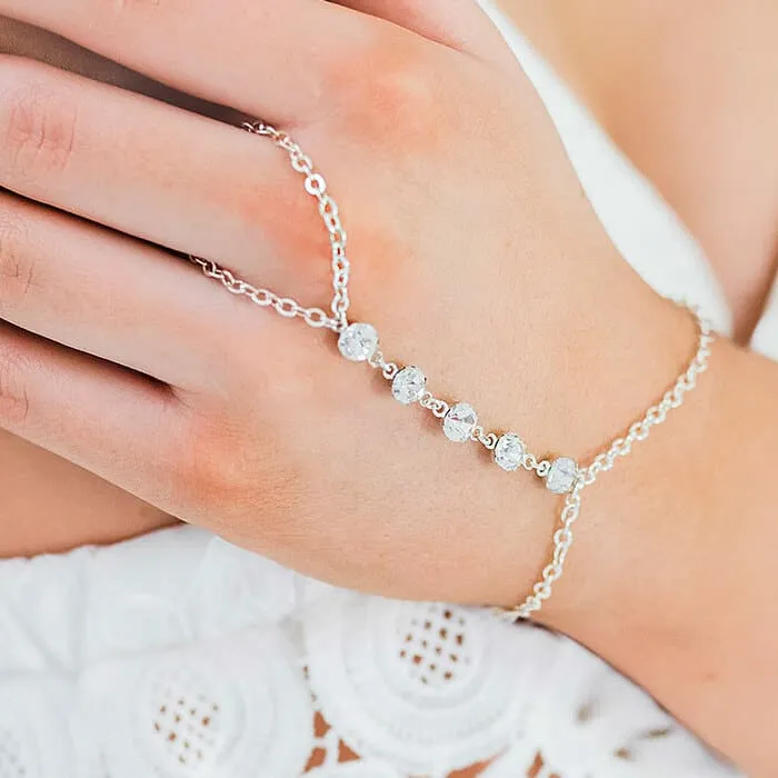 Alek Crystal Hand Chain Bracelet