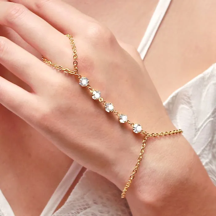 Alek Crystal Hand Chain Bracelet