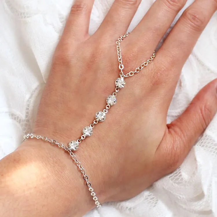 Alek Crystal Hand Chain Bracelet