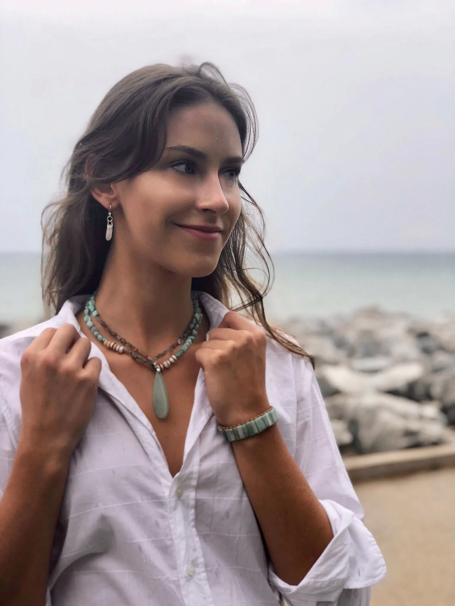 Amazonite Handmade Natural Gemstone Boho Necklace
