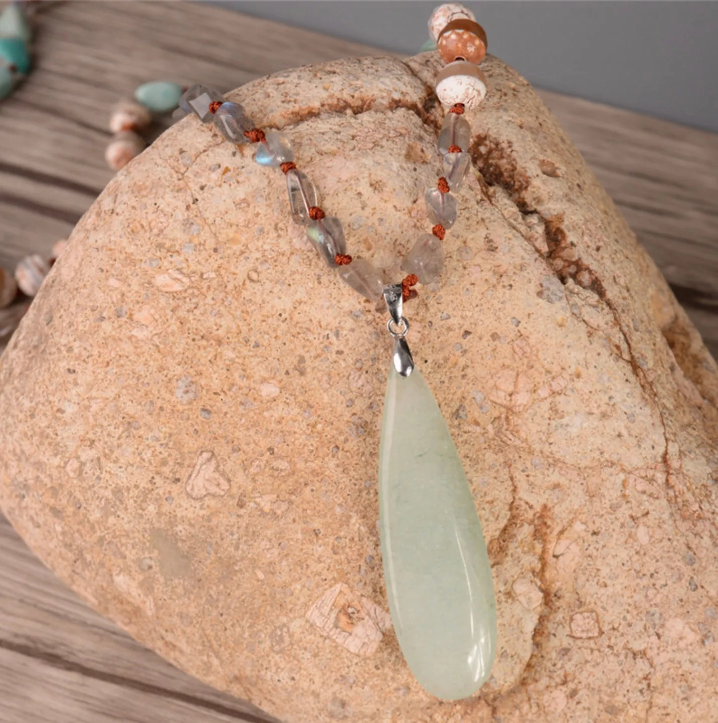 Amazonite Handmade Natural Gemstone Boho Necklace