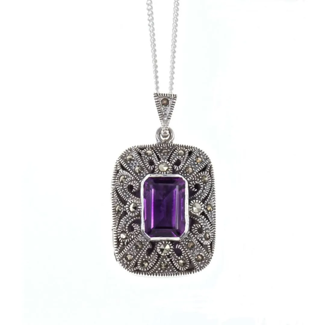 Amethyst Locket Silver   Photos
