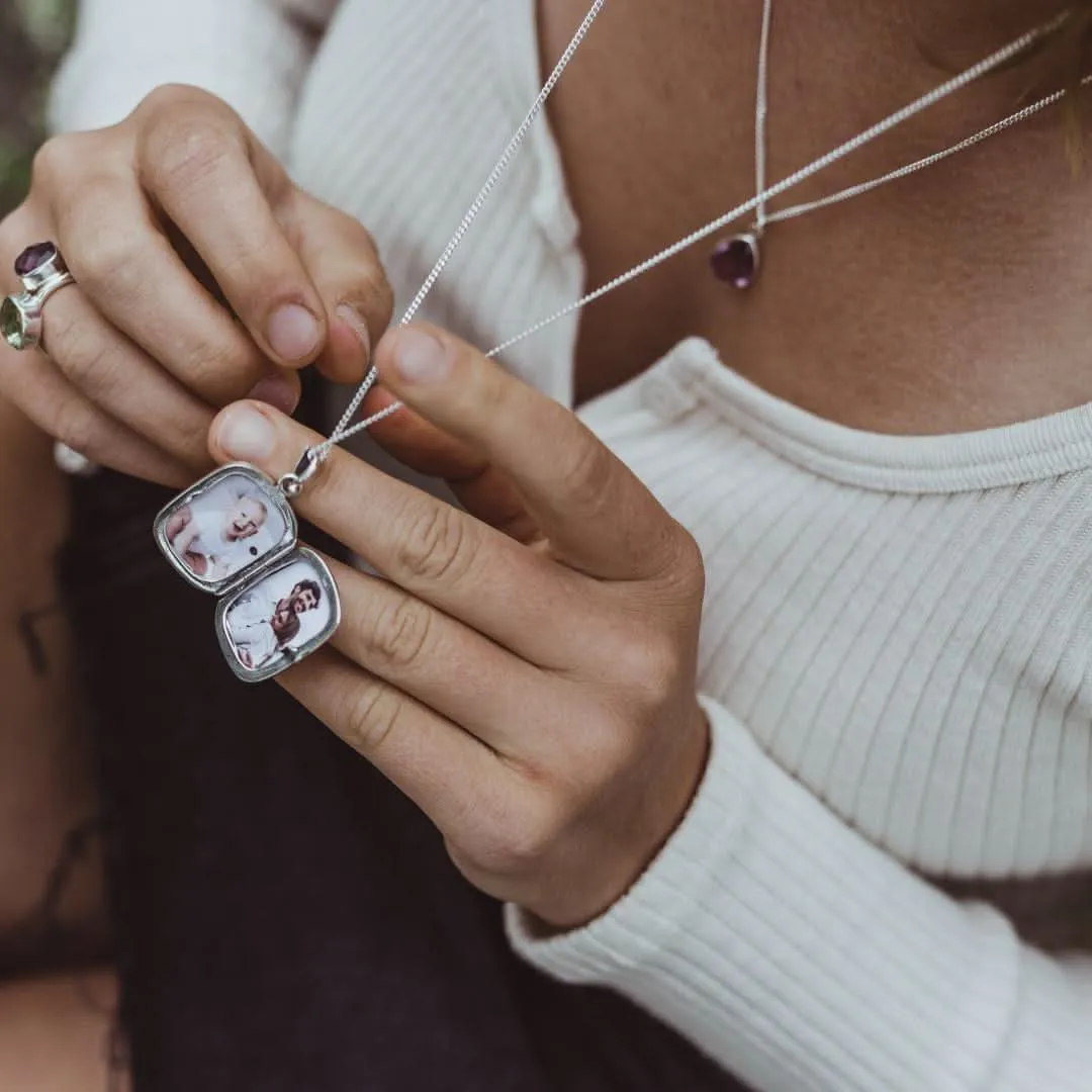 Amethyst Locket Silver   Photos