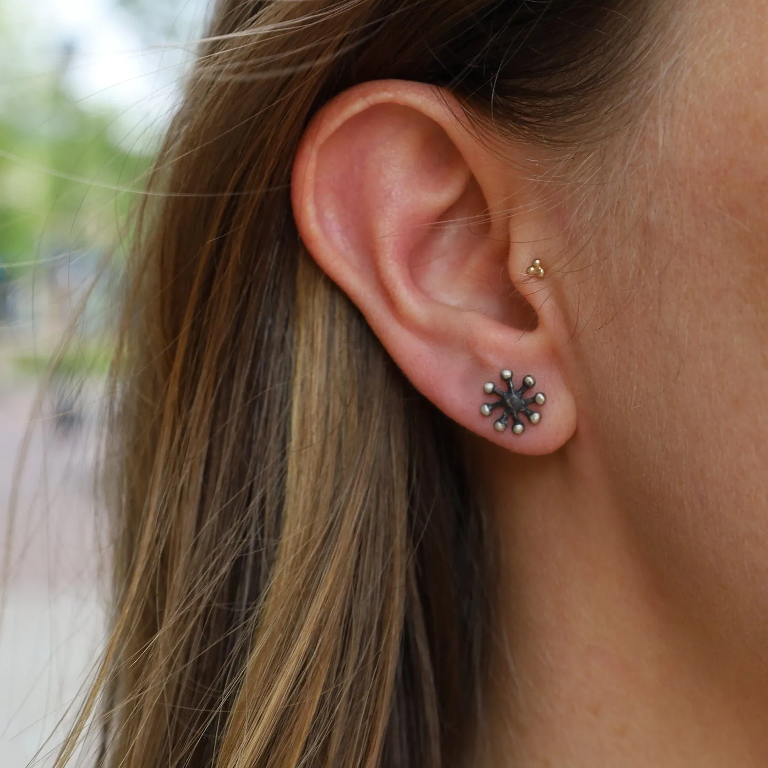 Atomic Stud - Sterling Silver