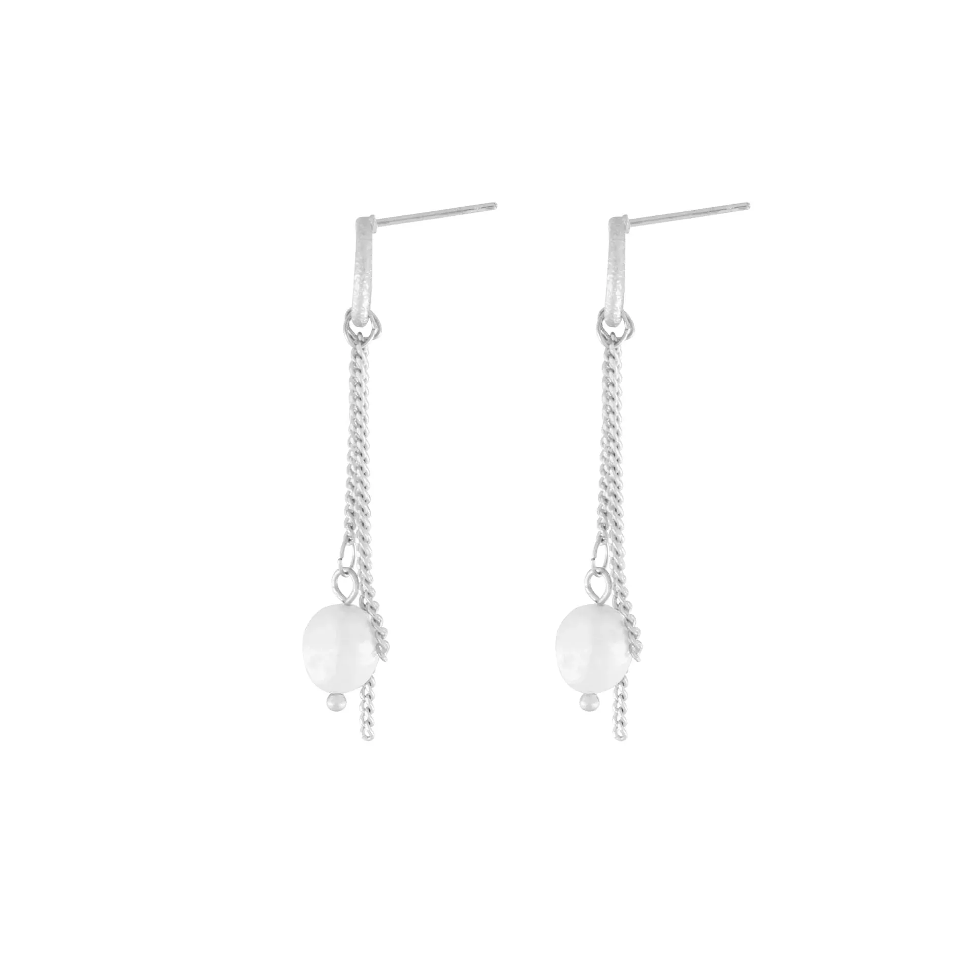 Audrey Simple Glow Pearl Earring Silver Plating