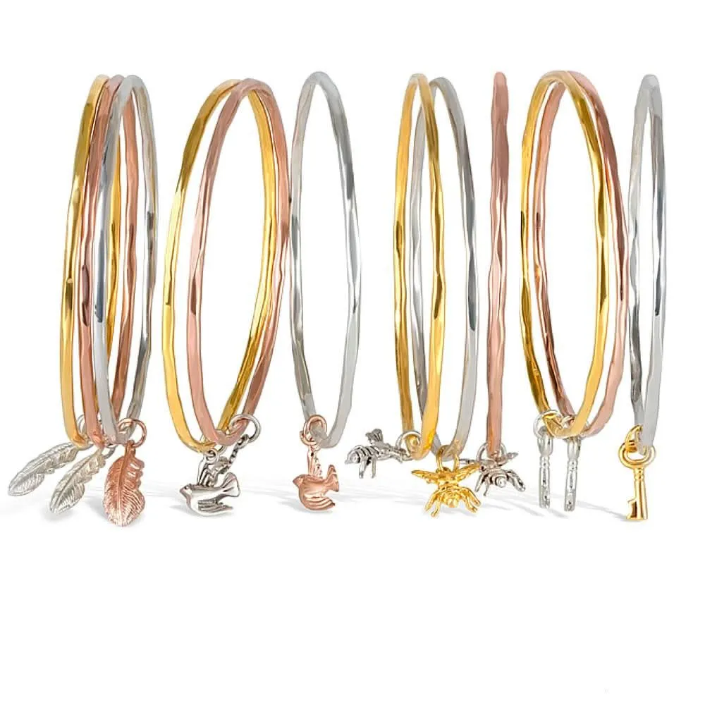 Bee Bangle | Silver - Rose Gold