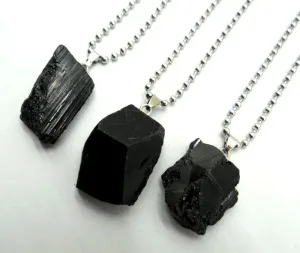 Black Tourmaline Unisex Slide Pendant - Chic Charm & Mood Tracker