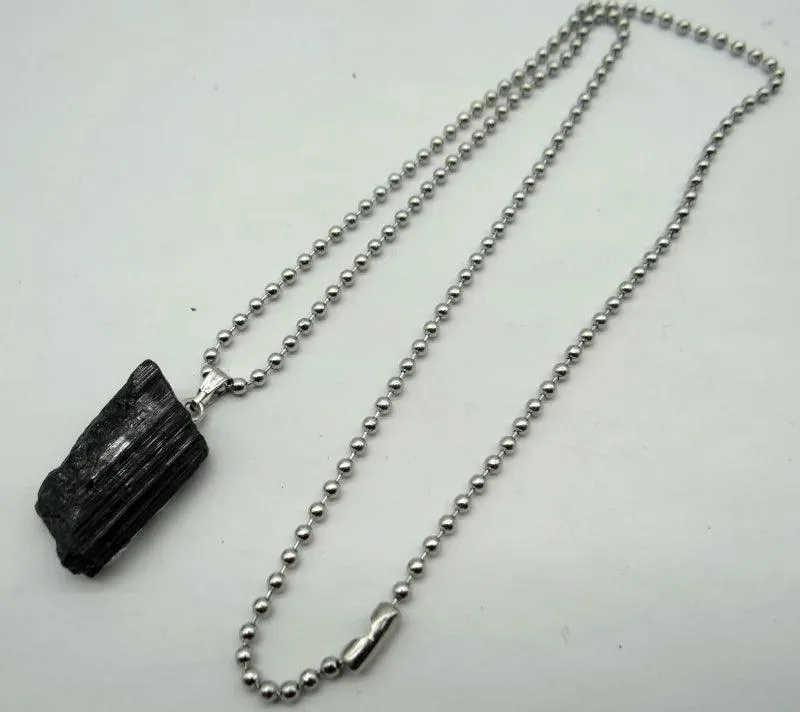 Black Tourmaline Unisex Slide Pendant - Chic Charm & Mood Tracker
