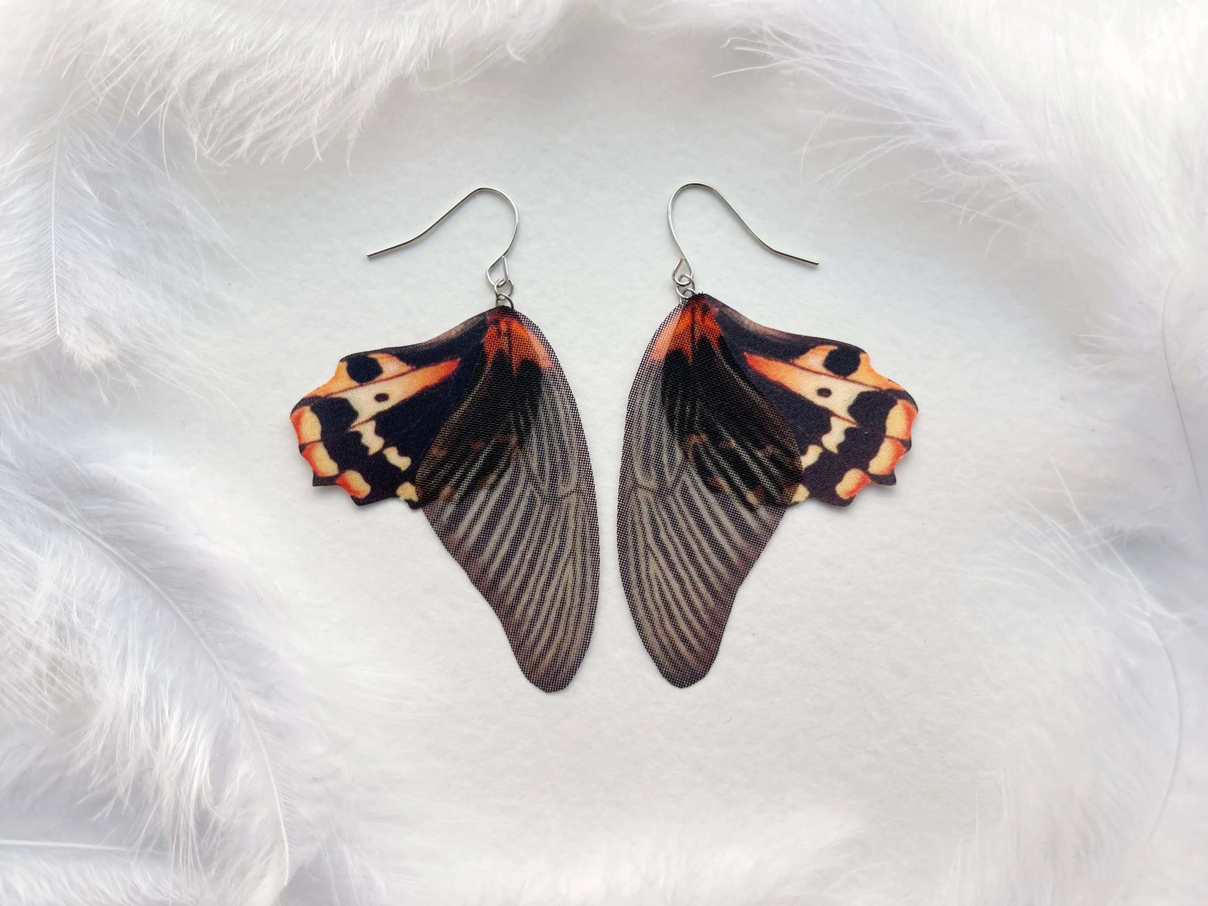 Black Whimsigoth Wings Earrings Handmade in Gothic Style
