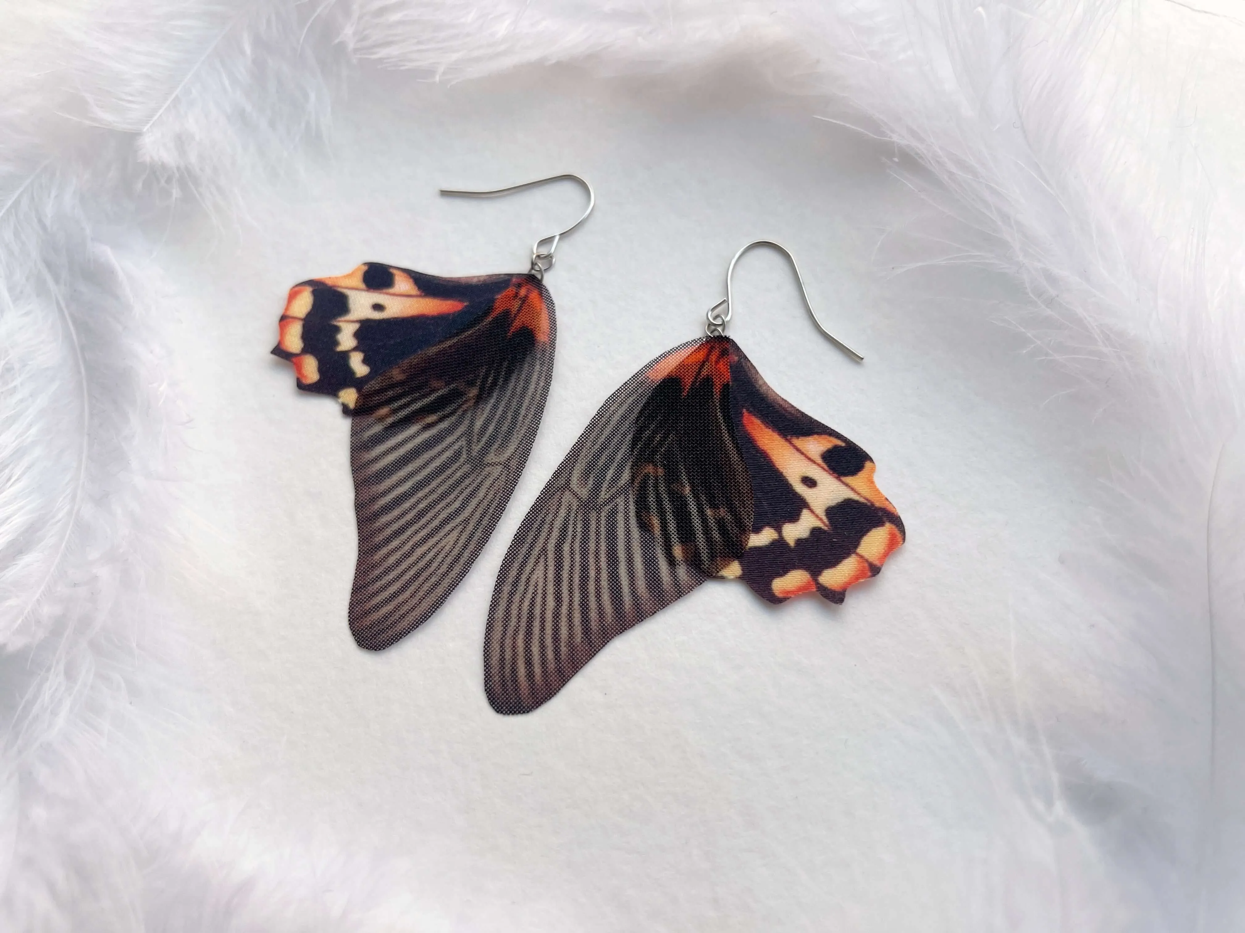 Black Whimsigoth Wings Earrings Handmade in Gothic Style