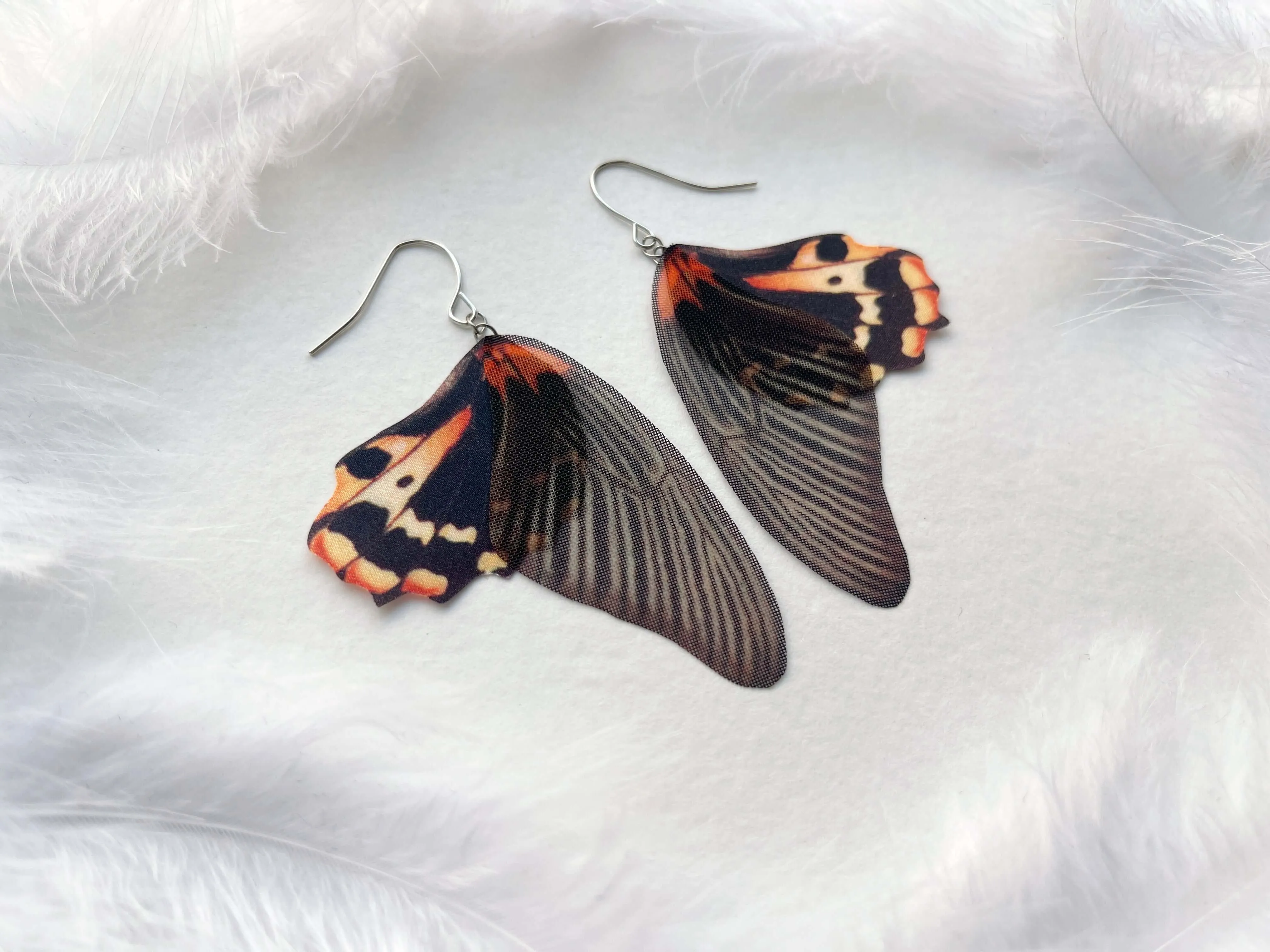 Black Whimsigoth Wings Earrings Handmade in Gothic Style
