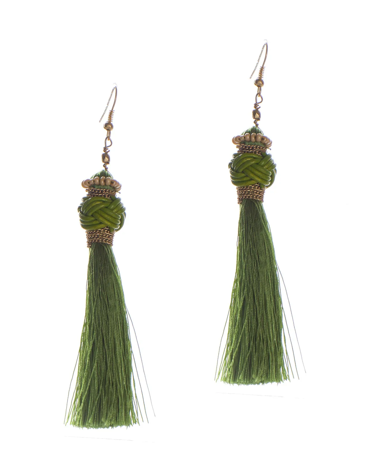 Bohemian Chic Long Embellished Tassel Fringe Drop Earrings