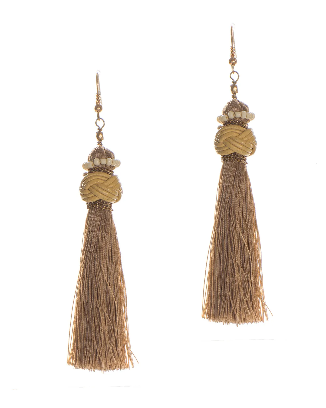 Bohemian Chic Long Embellished Tassel Fringe Drop Earrings