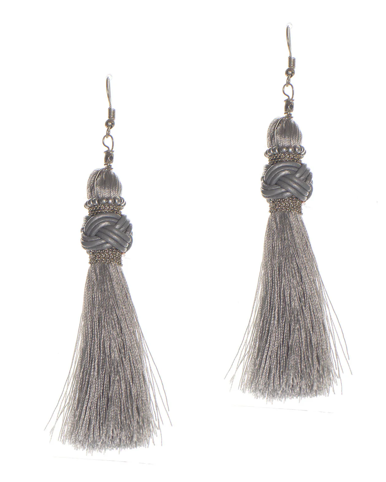 Bohemian Chic Long Embellished Tassel Fringe Drop Earrings