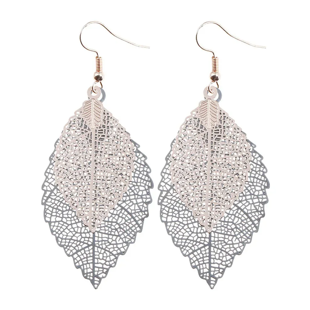 Bohemian Lightweight Double Layer Leaf Earings