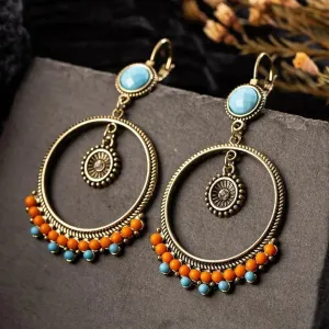 Bohemian Round Beads Drop Earrings