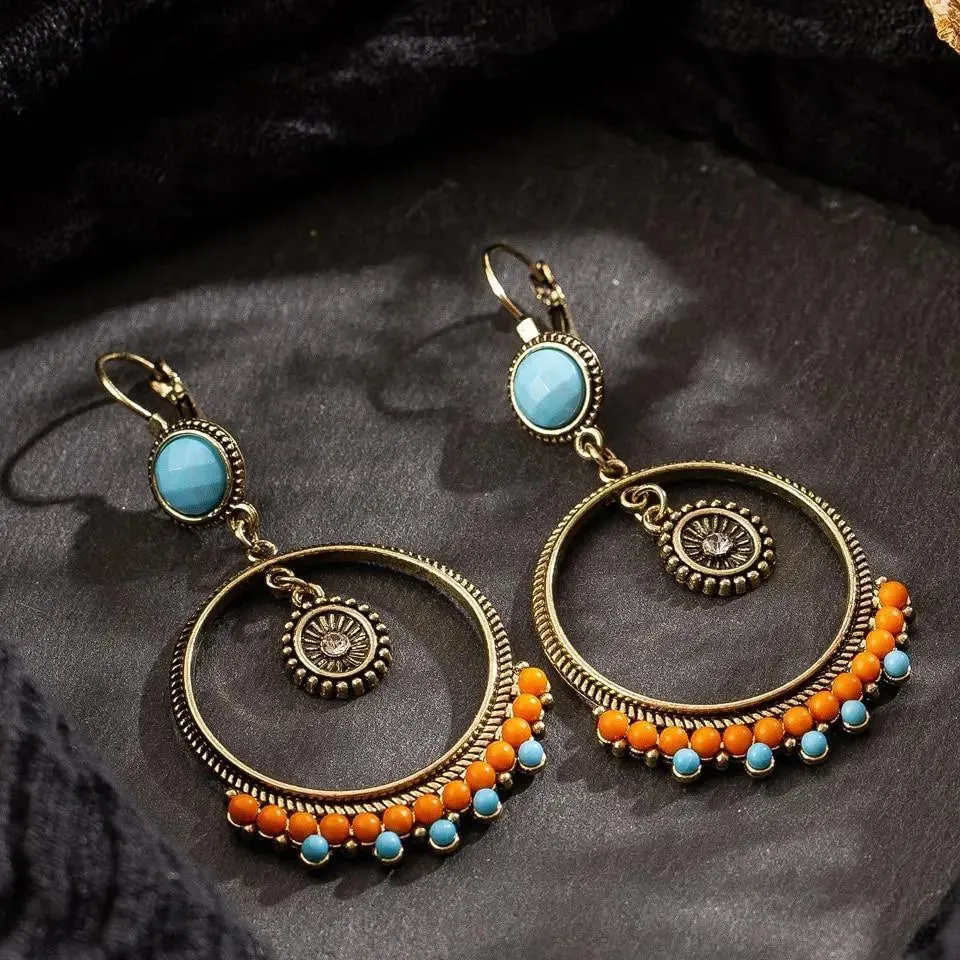 Bohemian Round Beads Drop Earrings