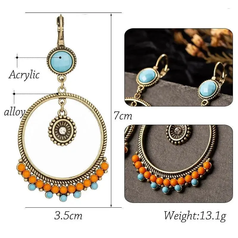 Bohemian Round Beads Drop Earrings