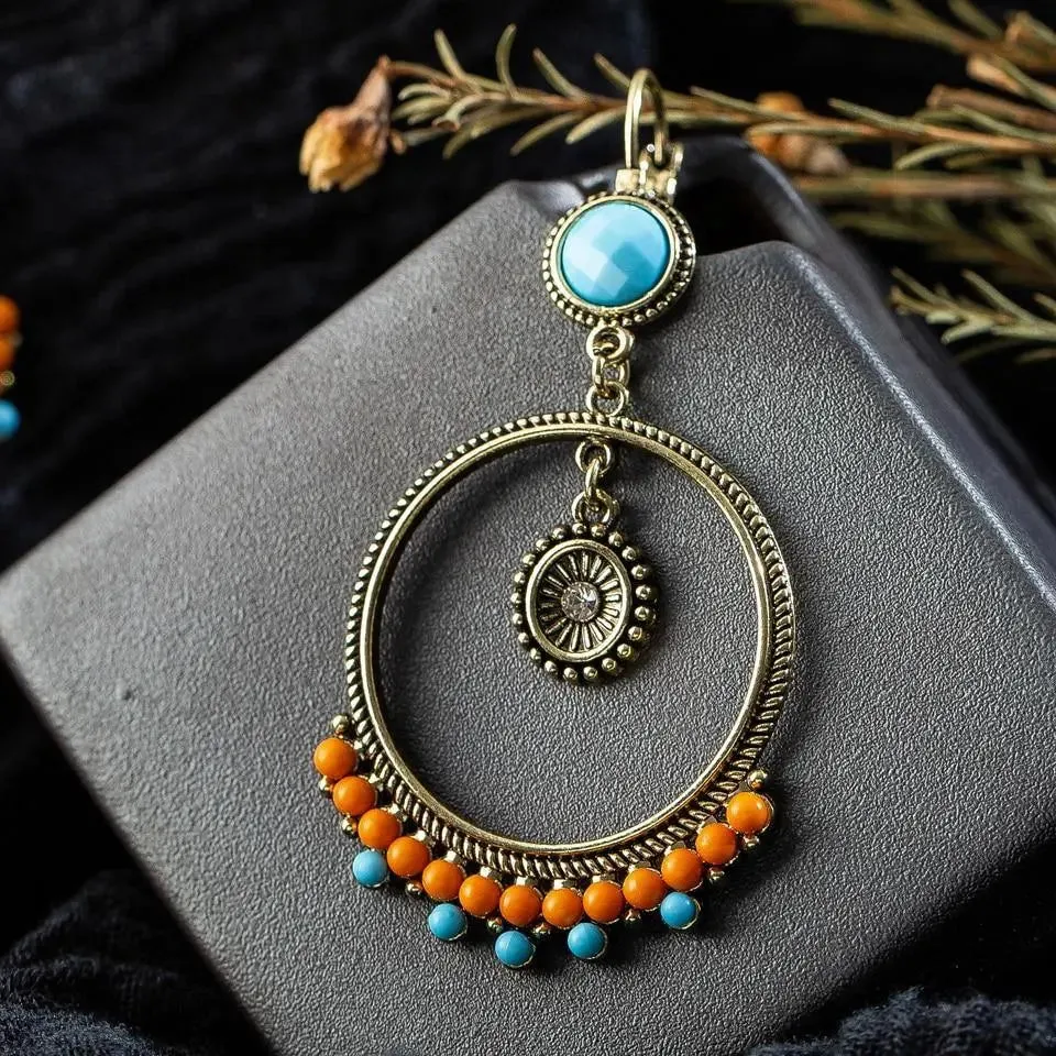 Bohemian Round Beads Drop Earrings