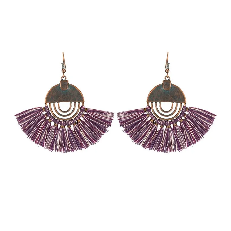 Bohemian Tassel Fan Earrings