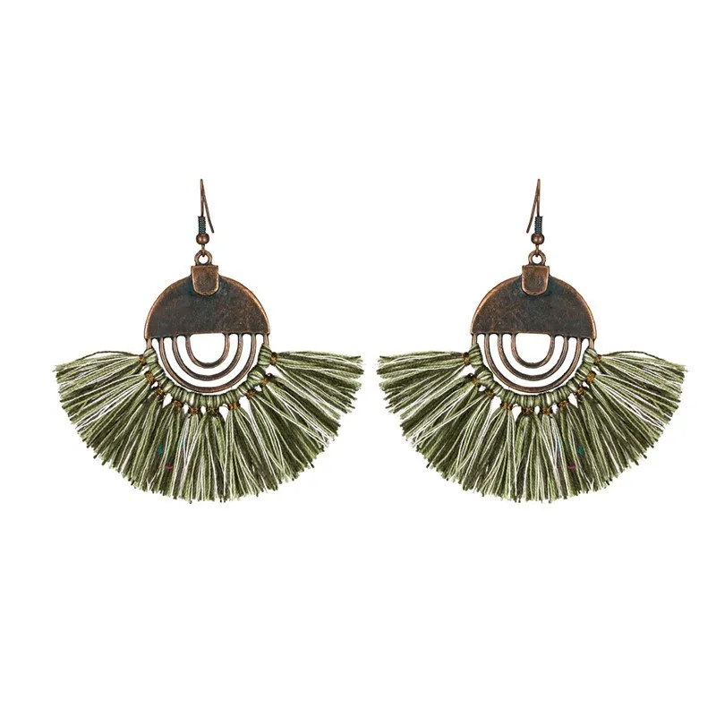 Bohemian Tassel Fan Earrings