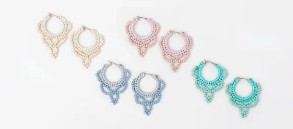 Boho Beaded Hoop Earrings