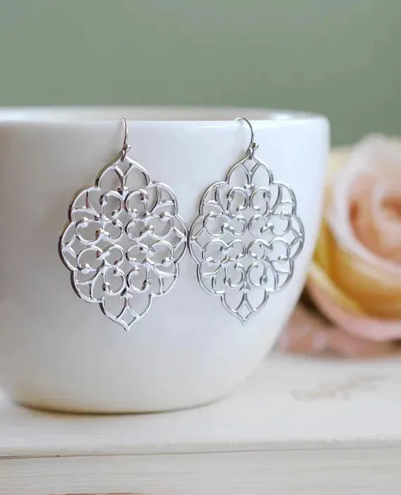 Boho Moroccan Filigree Dangle Earrings | Wedding & Gift Jewelry | Women's Earrings