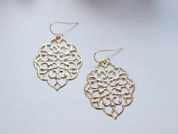 Boho Moroccan Filigree Dangle Earrings | Wedding & Gift Jewelry | Women's Earrings