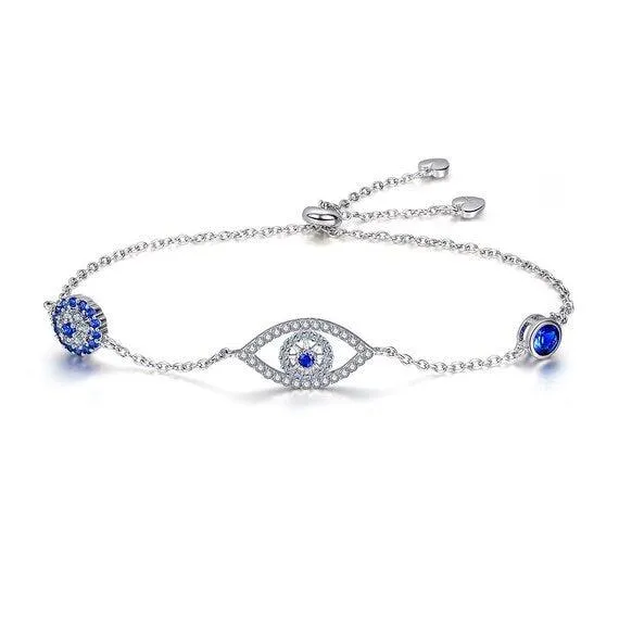Bracelet for Women 925 Sterling Silver Zircon Blue Planet Charm Bracelet Gift for Her