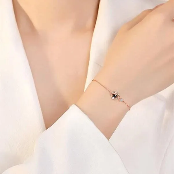 Bracelet for Women 925 Sterling Silver Zircon Blue Planet Charm Bracelet Gift for Her
