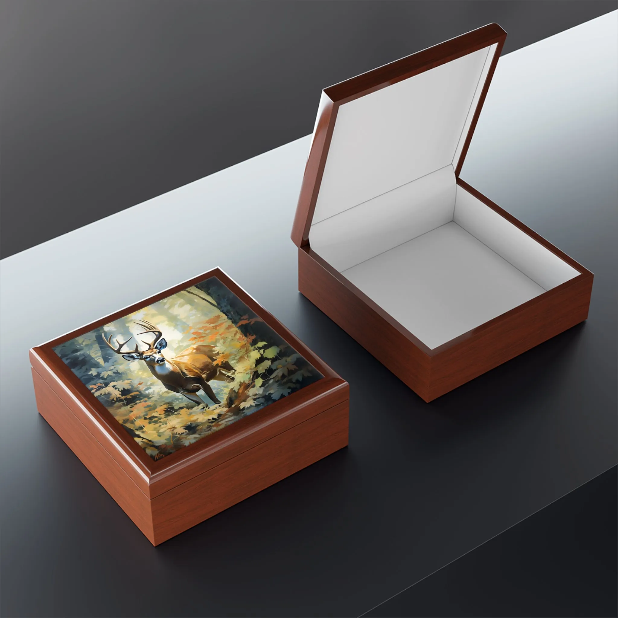Buck Deer on a Fine Fall Day Art Print Gift and Jewelry Box
