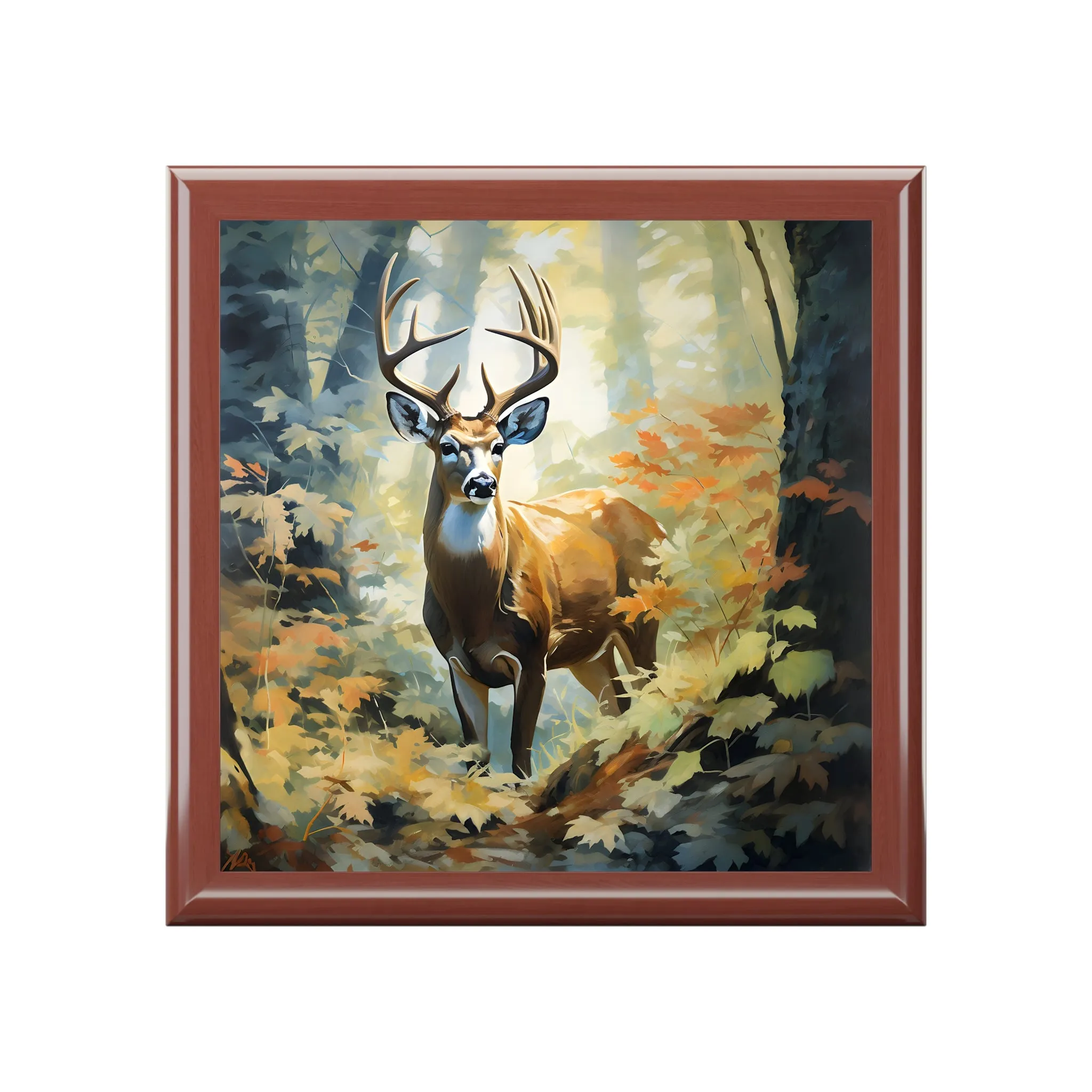 Buck Deer on a Fine Fall Day Art Print Gift and Jewelry Box