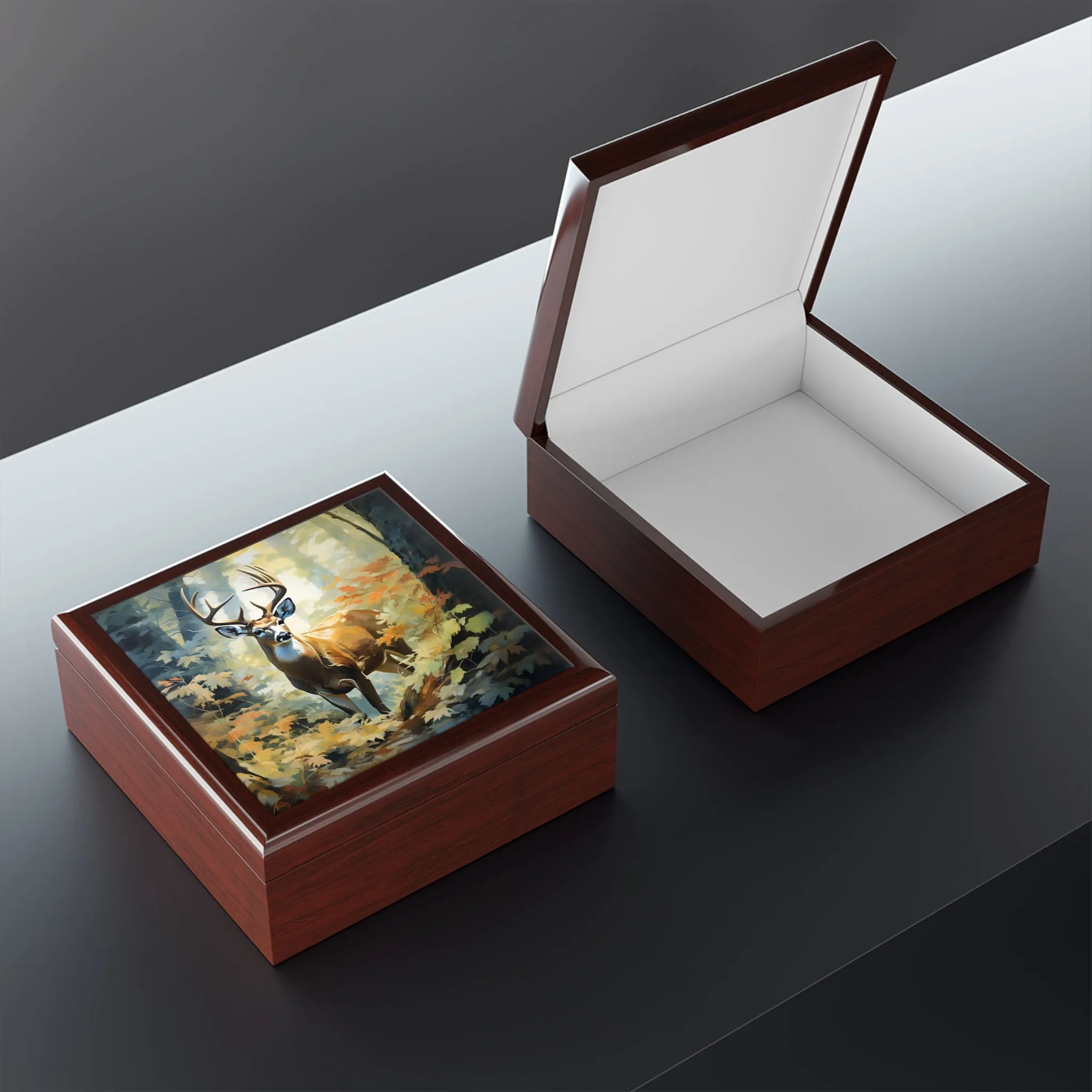 Buck Deer on a Fine Fall Day Art Print Gift and Jewelry Box