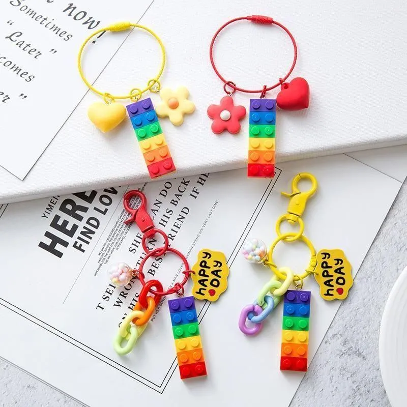 Building Block Rainbow Unique Key Chain - K4014