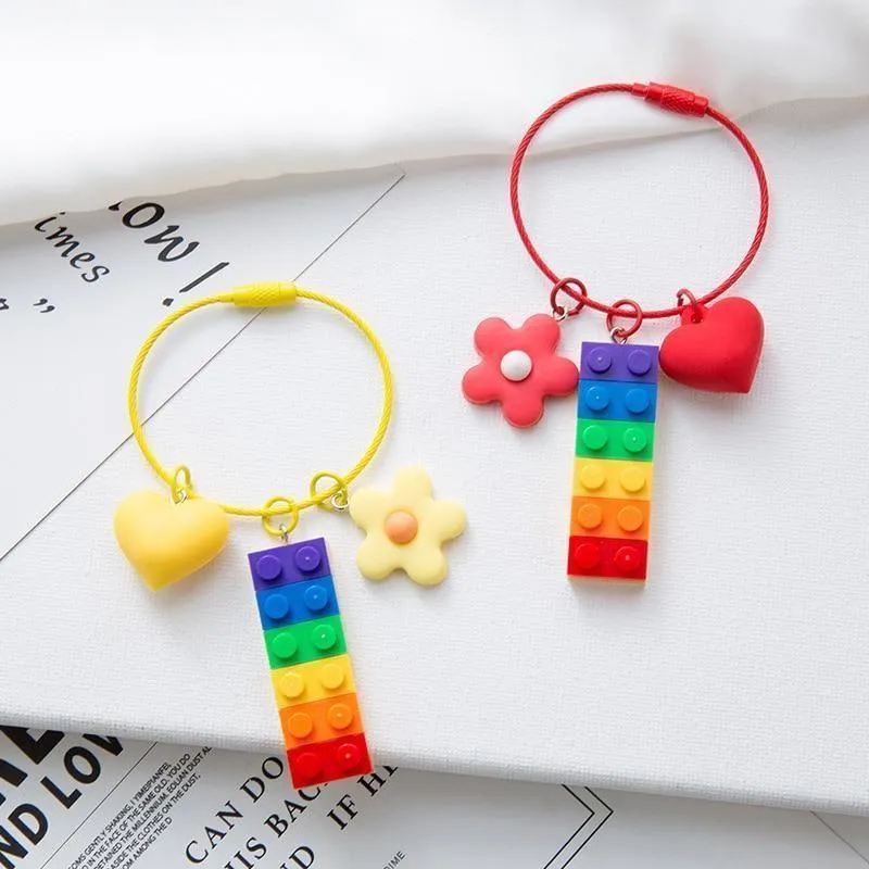 Building Block Rainbow Unique Key Chain - K4014