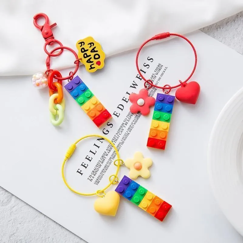 Building Block Rainbow Unique Key Chain - K4014