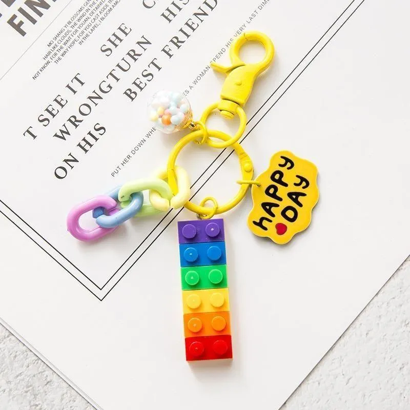 Building Block Rainbow Unique Key Chain - K4014