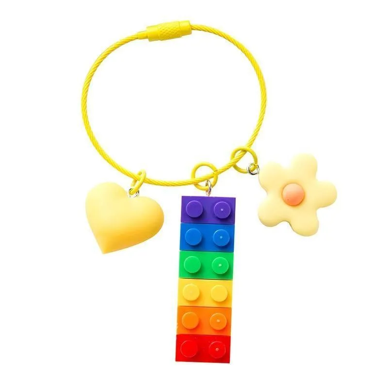 Building Block Rainbow Unique Key Chain - K4014