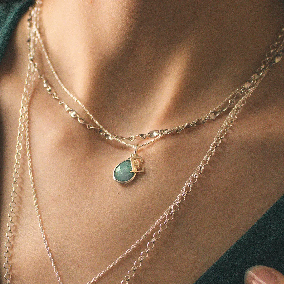 Chrysoprase Charm Necklace | Silver | May