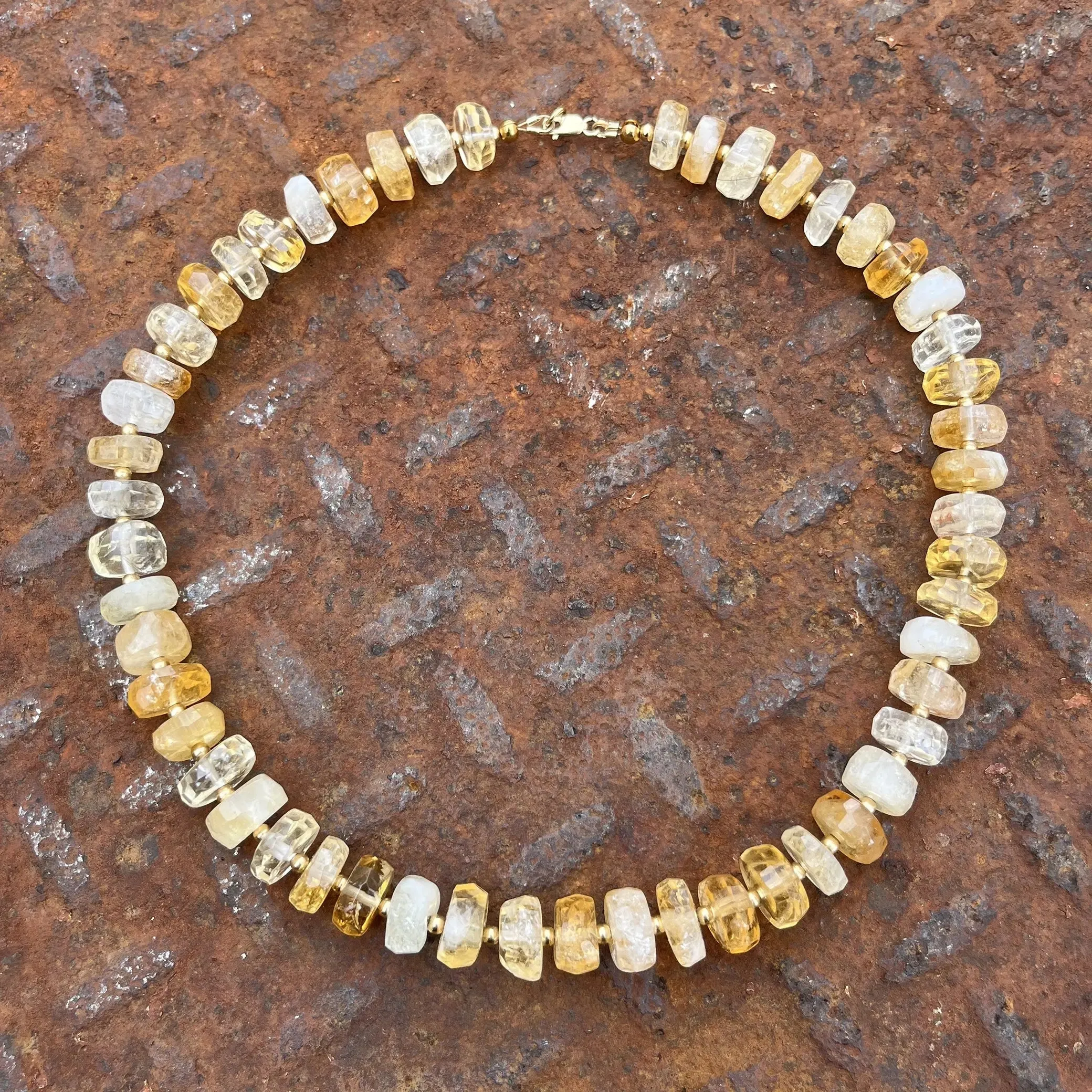Citrine Disc Necklace