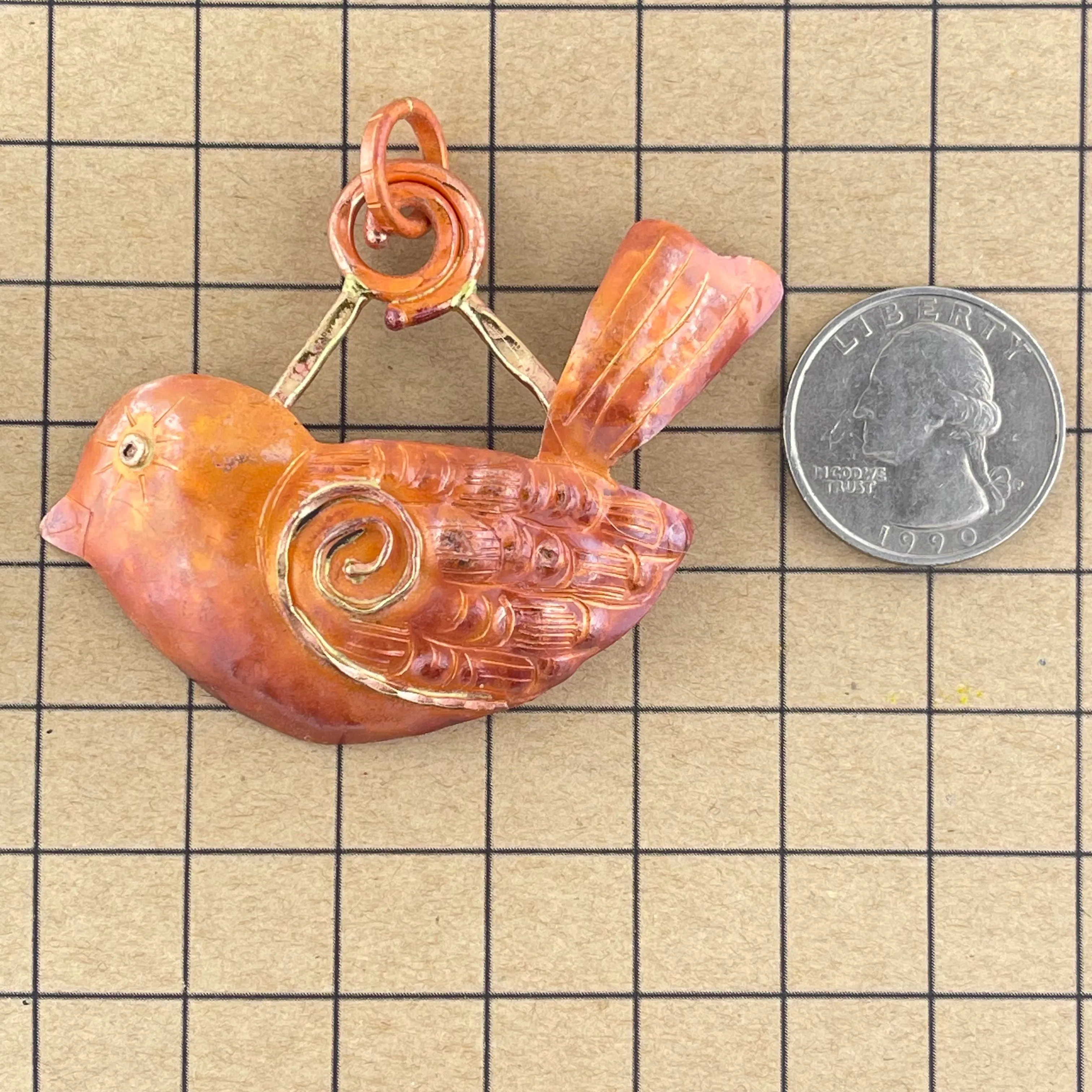 Copper Songbird Pendant