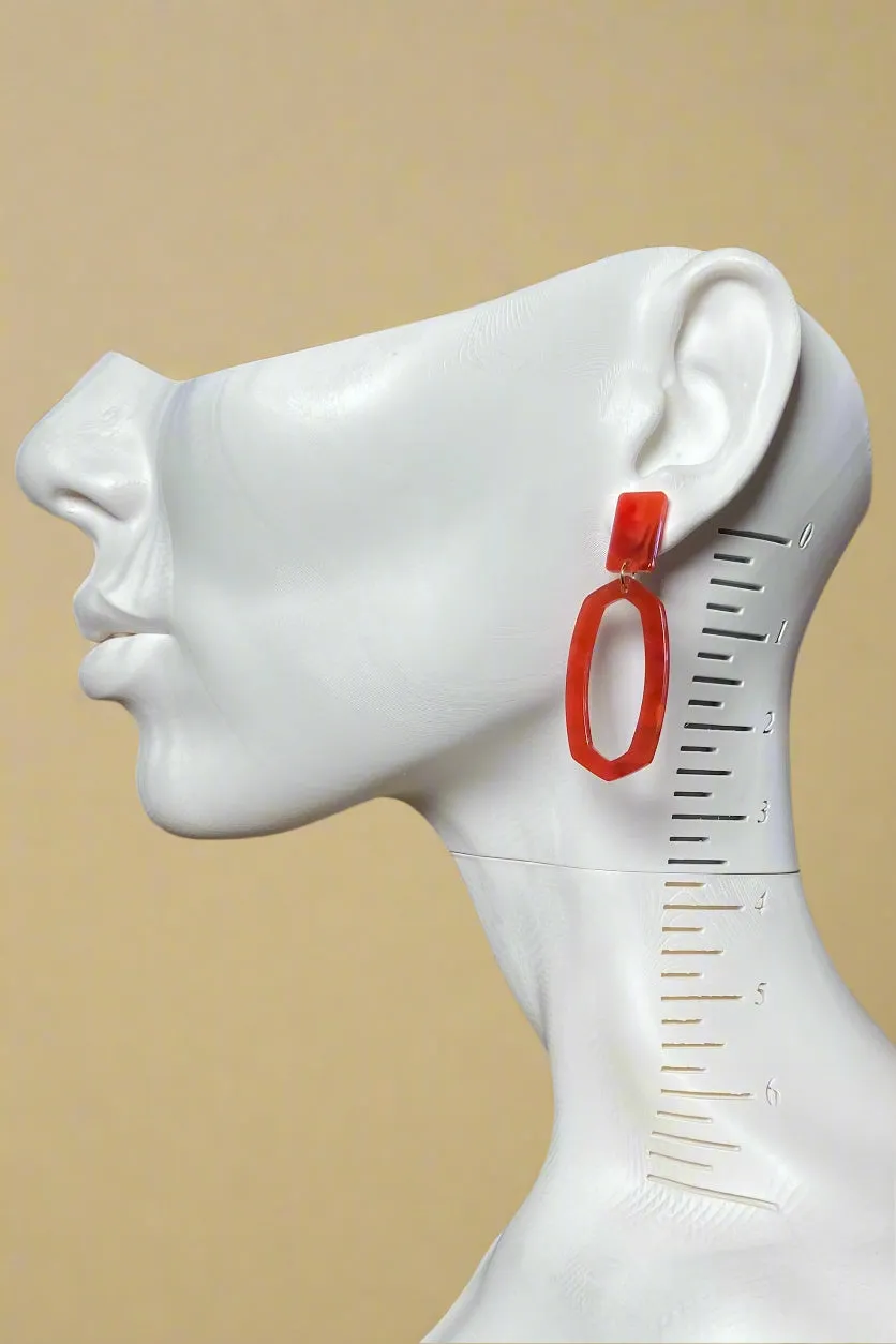 Coral Acrylic Post Earrings