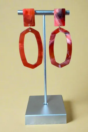Coral Acrylic Post Earrings