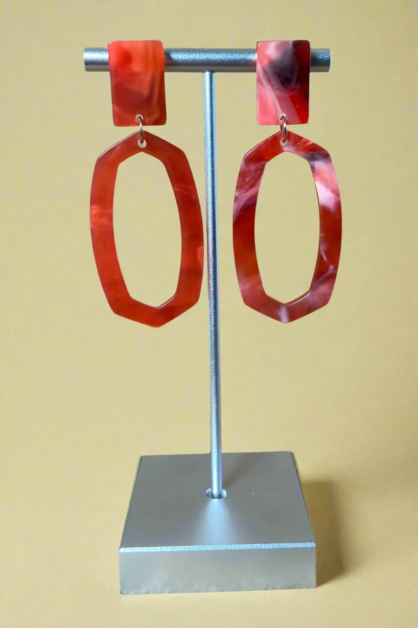 Coral Acrylic Post Earrings