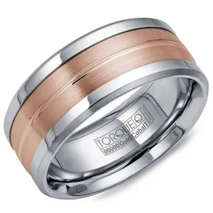 Crown Ring Rose Gold Inlay with White Cobalt Edges