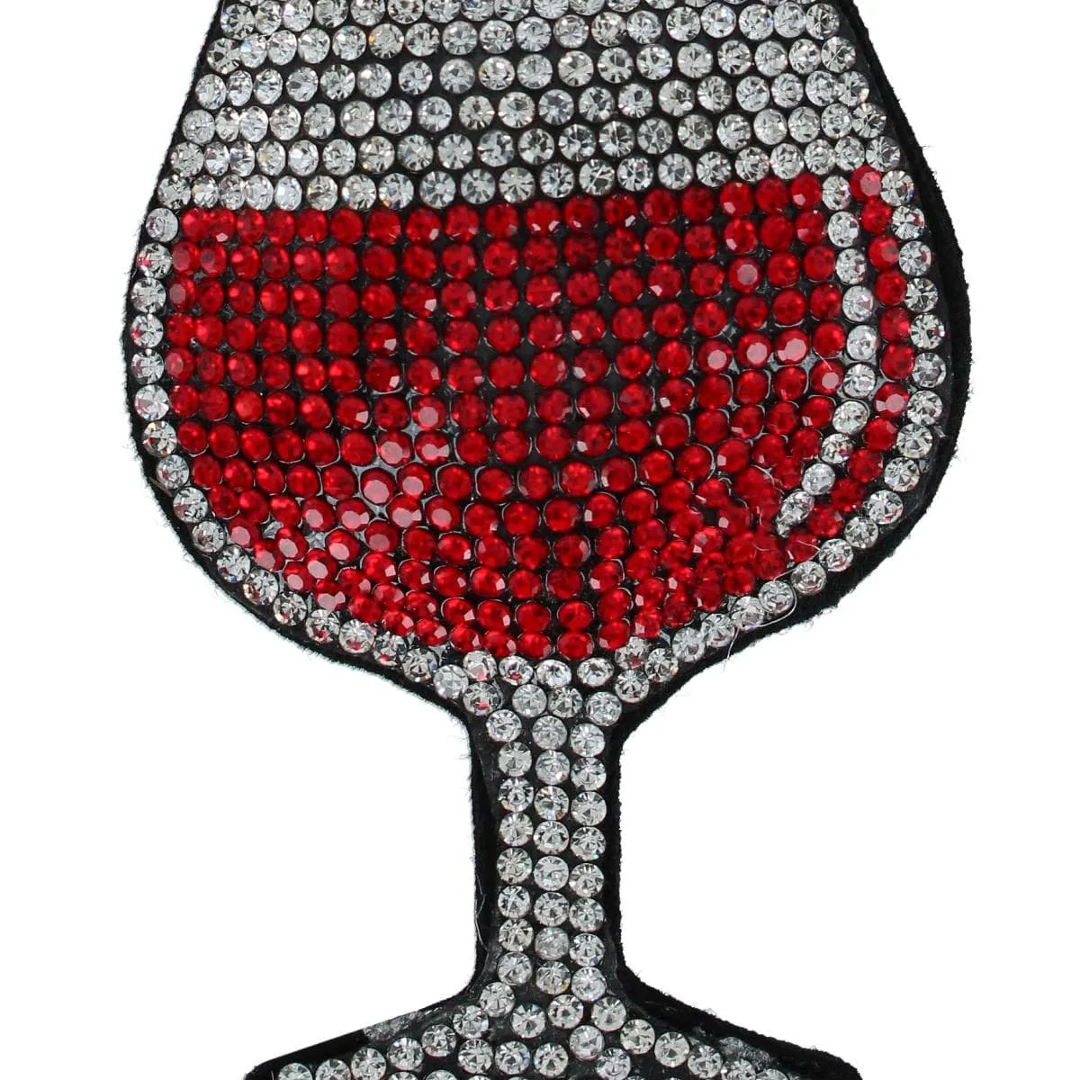 CTM® Women's Glittering Wine Glass Cushion Bag Charm