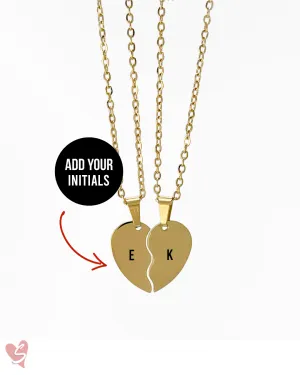 Custom Soulmate© Half Heart Initials Necklace