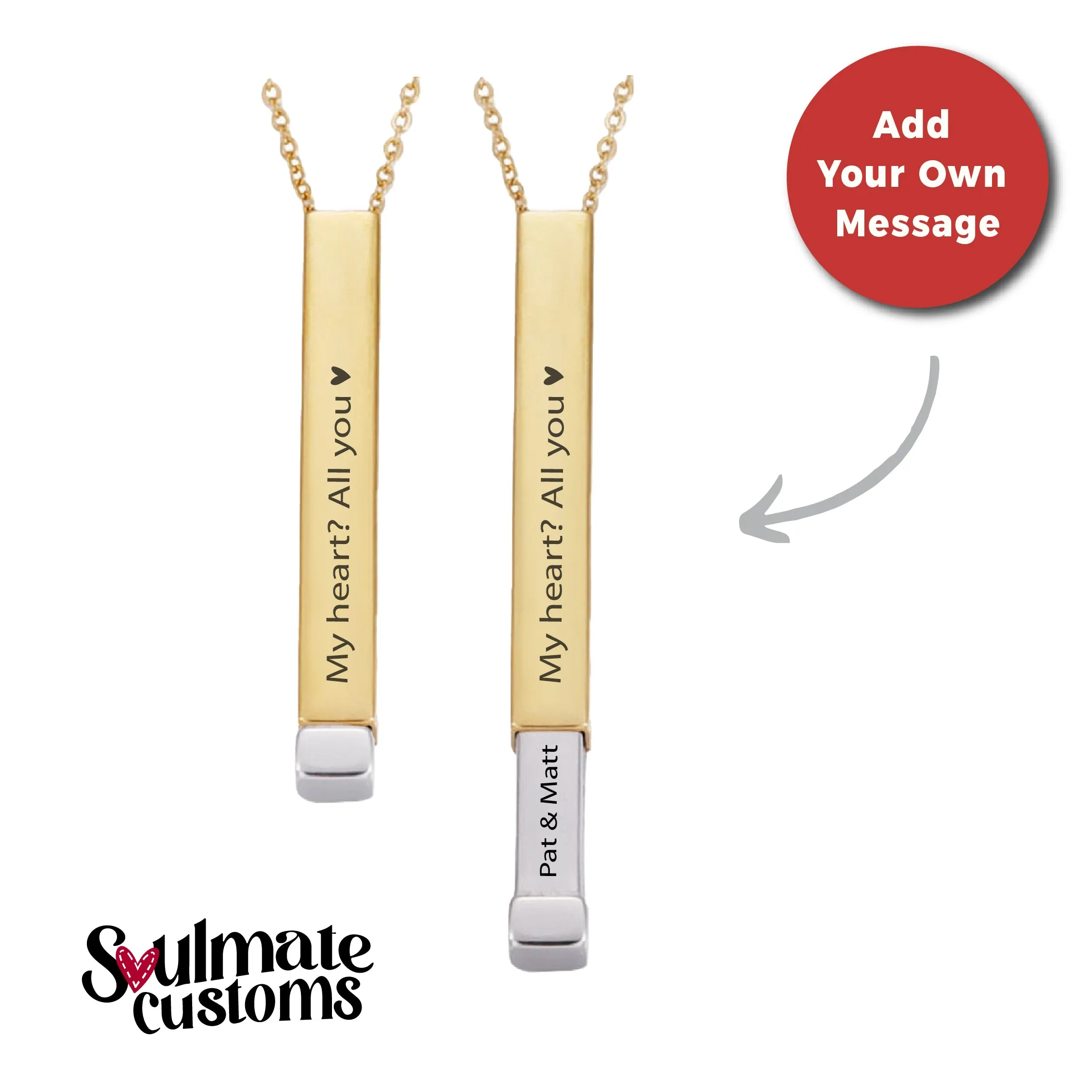 Custom Soulmate© Secret Message Necklace