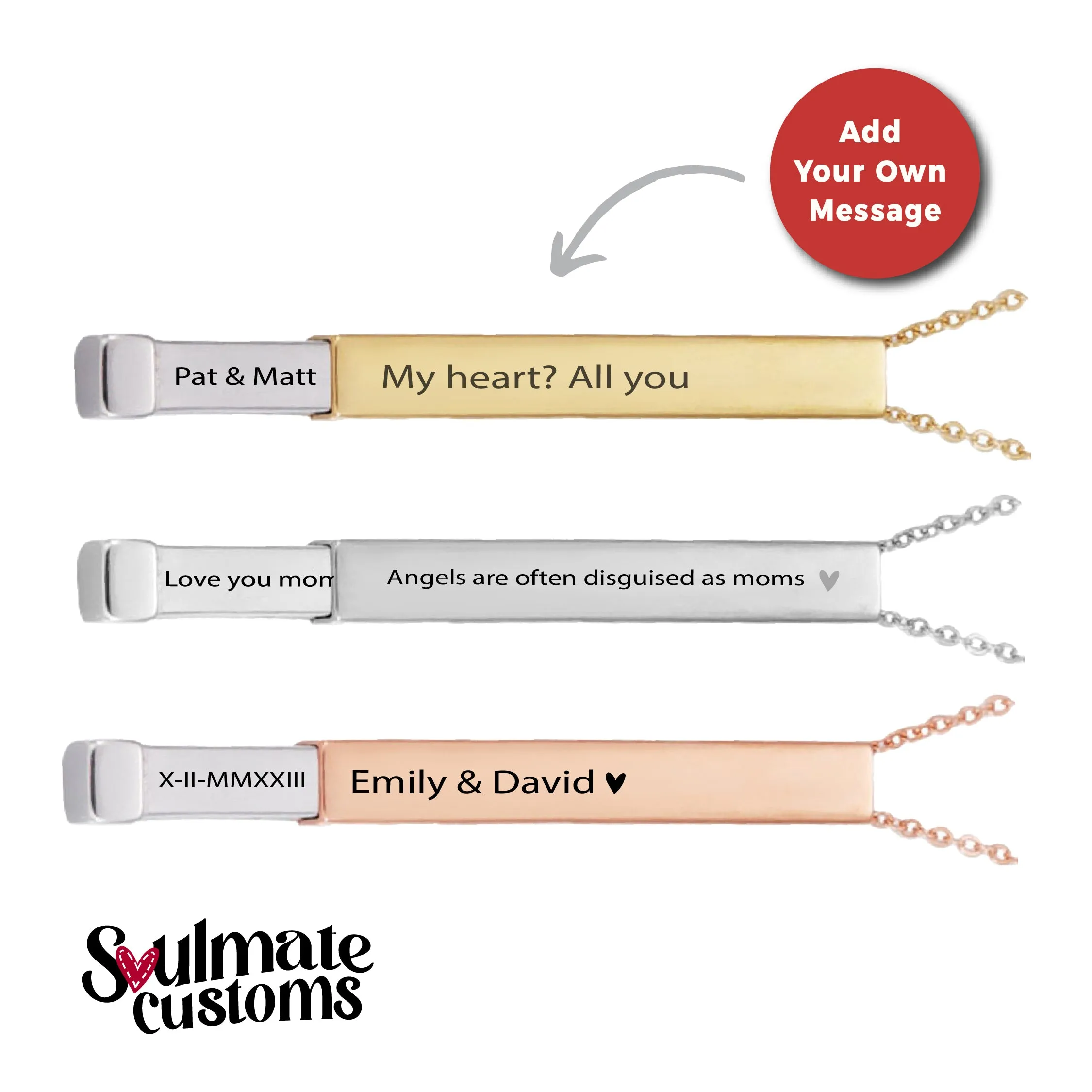 Custom Soulmate© Secret Message Necklace