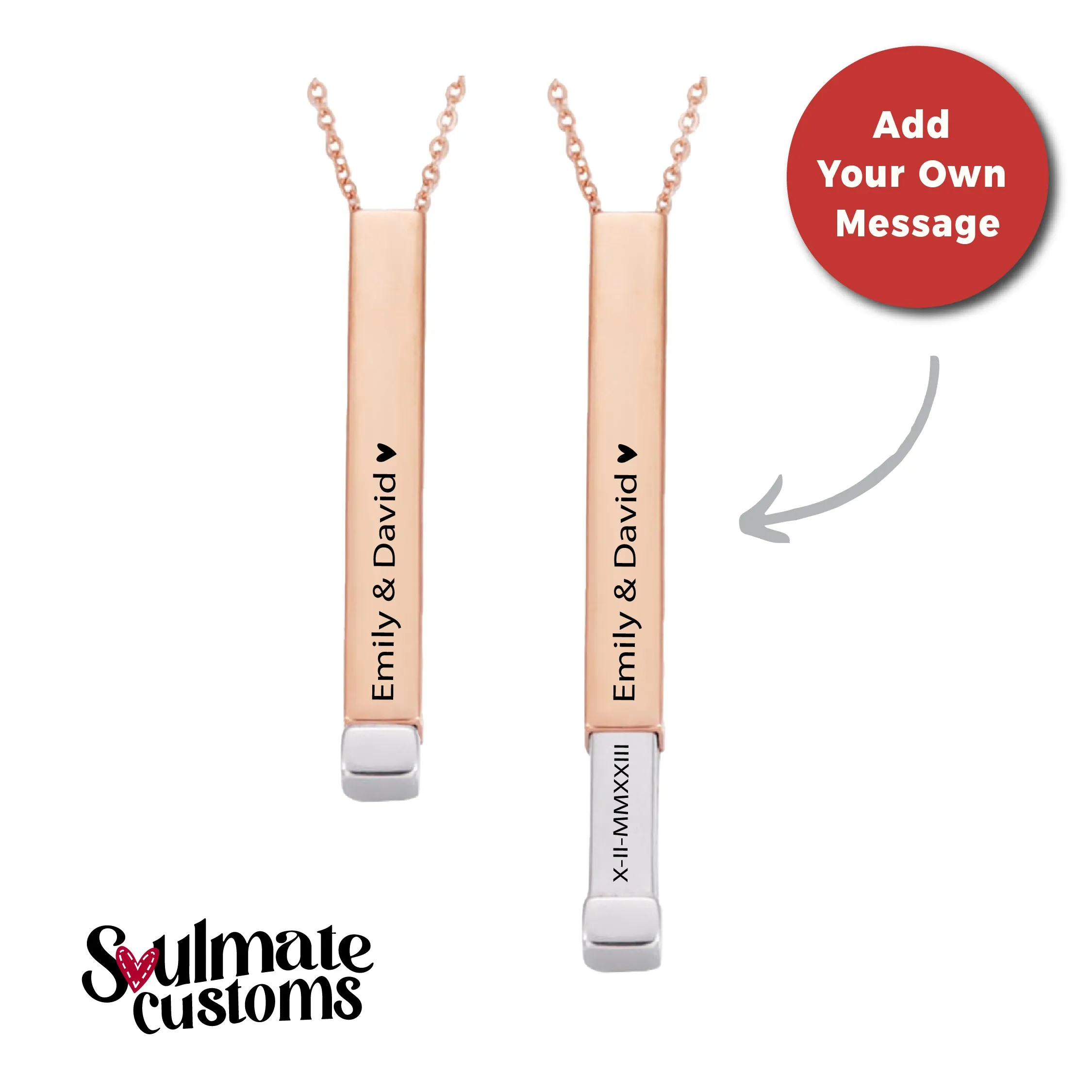 Custom Soulmate© Secret Message Necklace